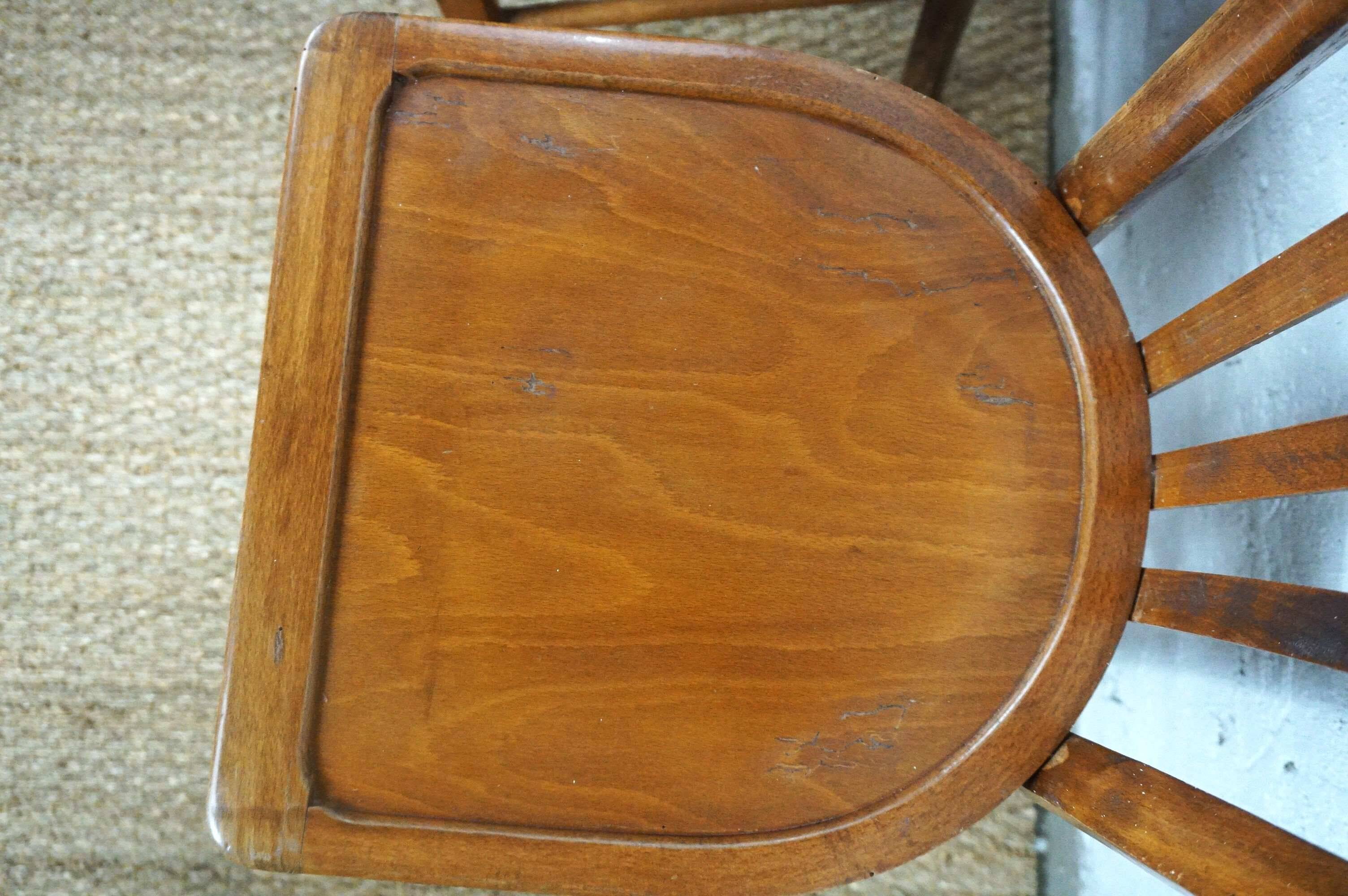 pair of vintage wooden bistro chairs