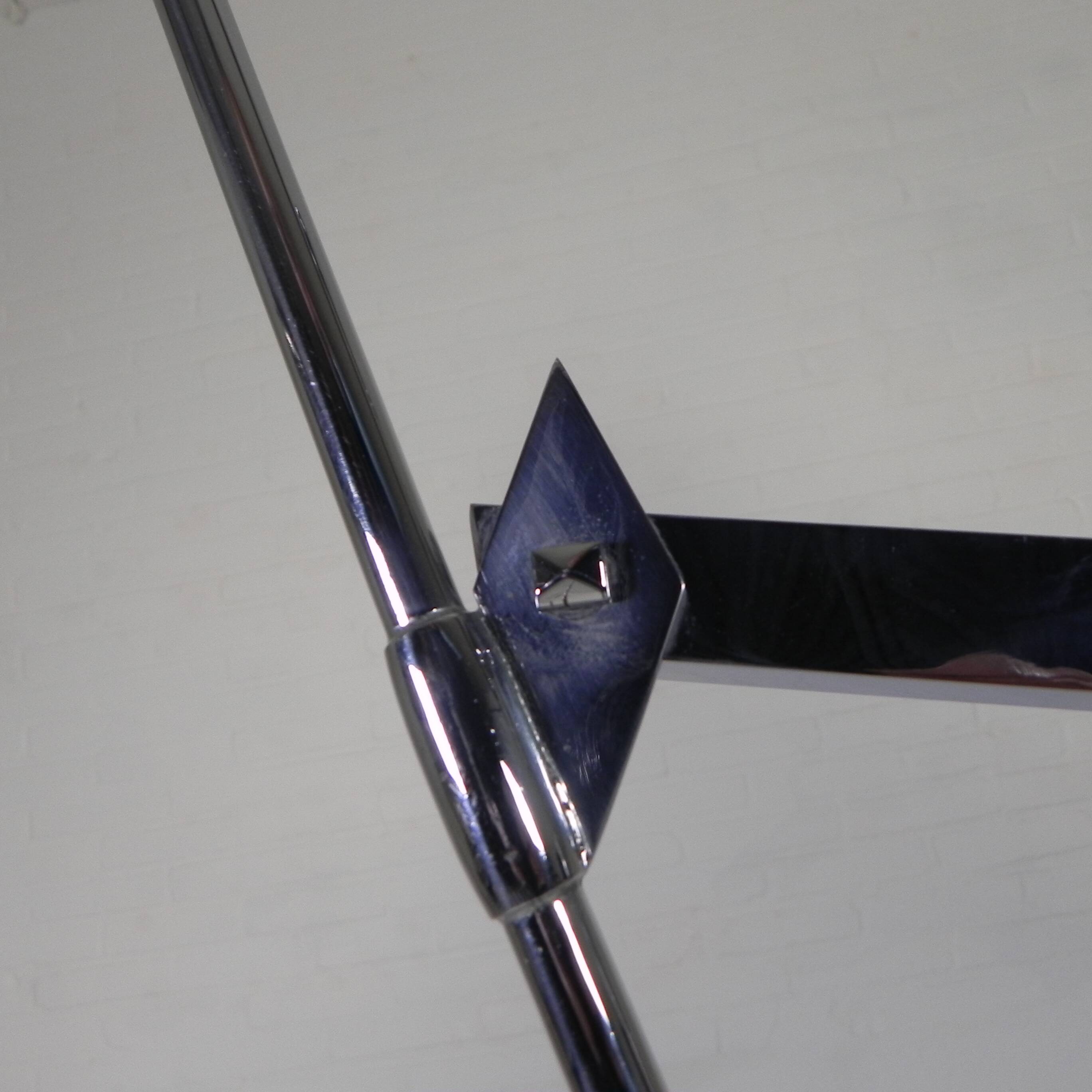 Standing chrome lamp in Art Deco style, Jules Dewaele Brussels, 1950