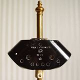 "Pique candle" double fire floor lamp in gilded bronze
