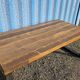 Industrial table 200 x 100 cm with wooden top + metal base