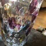 Glass vase blown colored lozenges