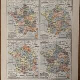 Old map of France political and administrative of 1897