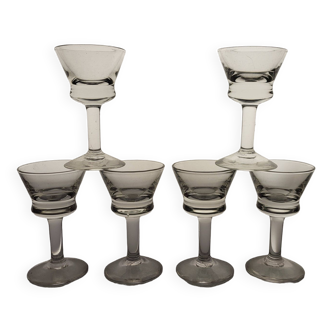 6 verres bistrot à liqueur, années 20-30