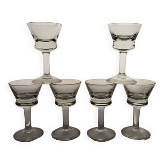 6 bistro liqueur glasses 1920s-30s