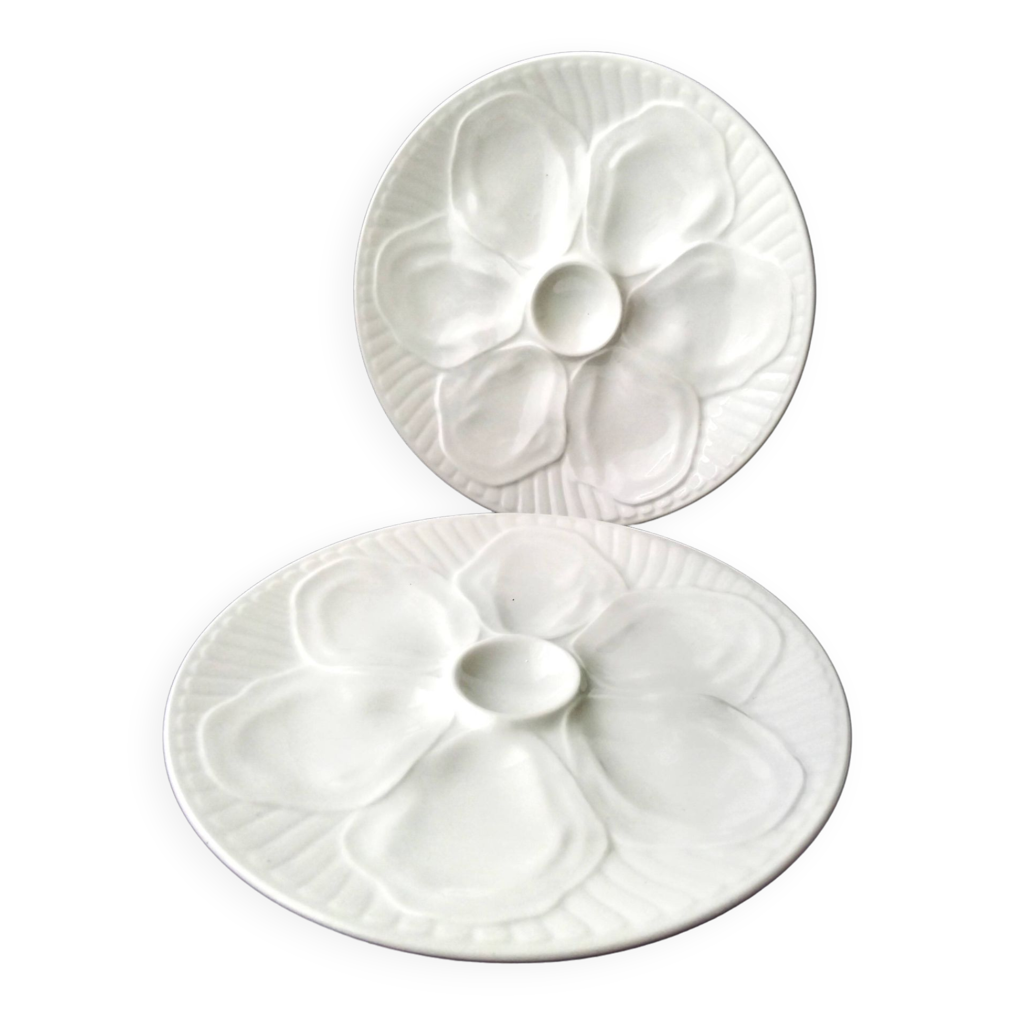 2 Boch La Louvière ceramic oyster plates