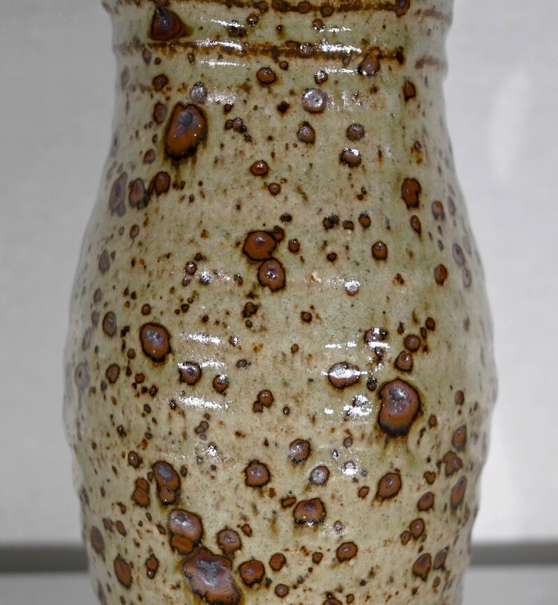 Enamelled stoneware pitcher, signed G. Tiffoche – XXth