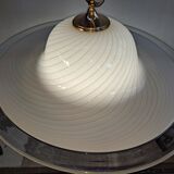 Xxl white swirl ceiling lamp murano vintage