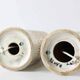 Pair of Bergboms ivory enamelled desk lamps and gilded ceramic Sweden 960