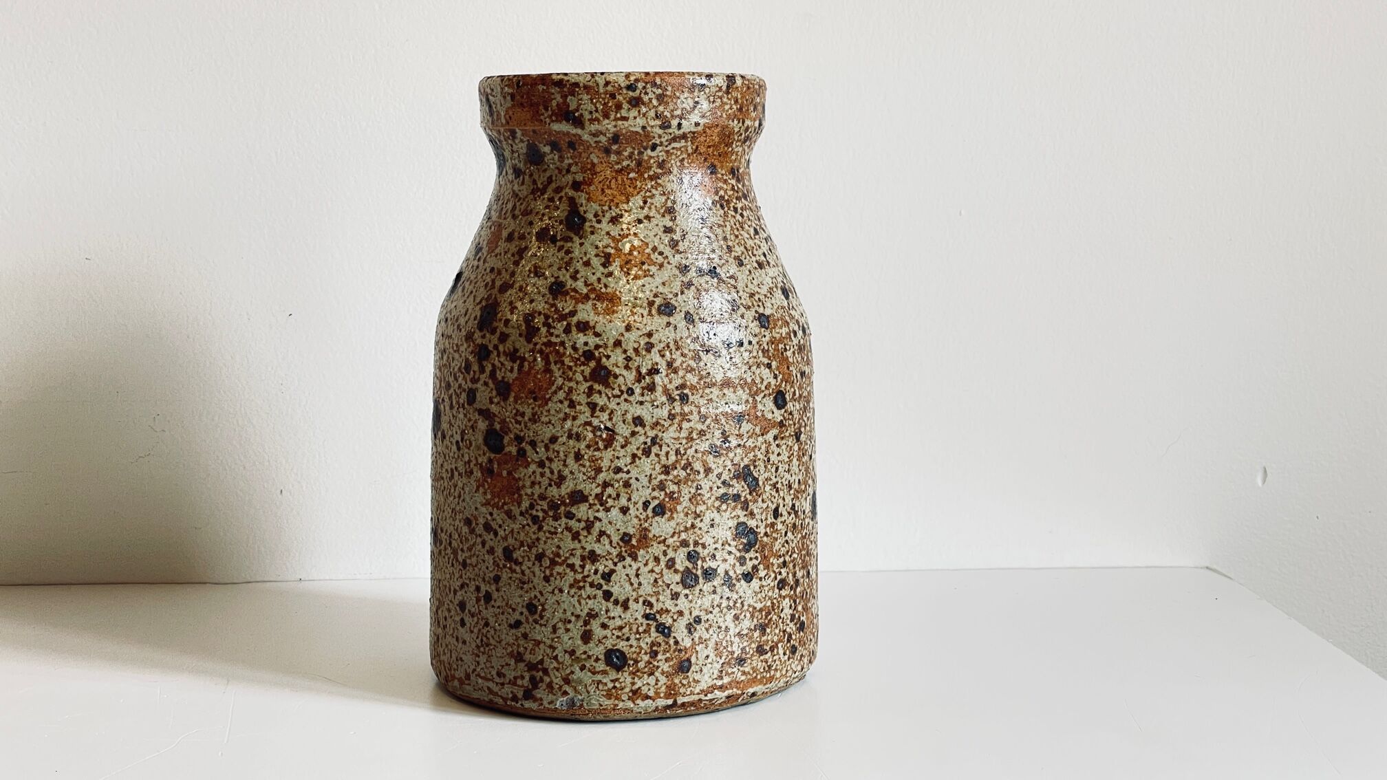 Vintage pyrite stoneware vase