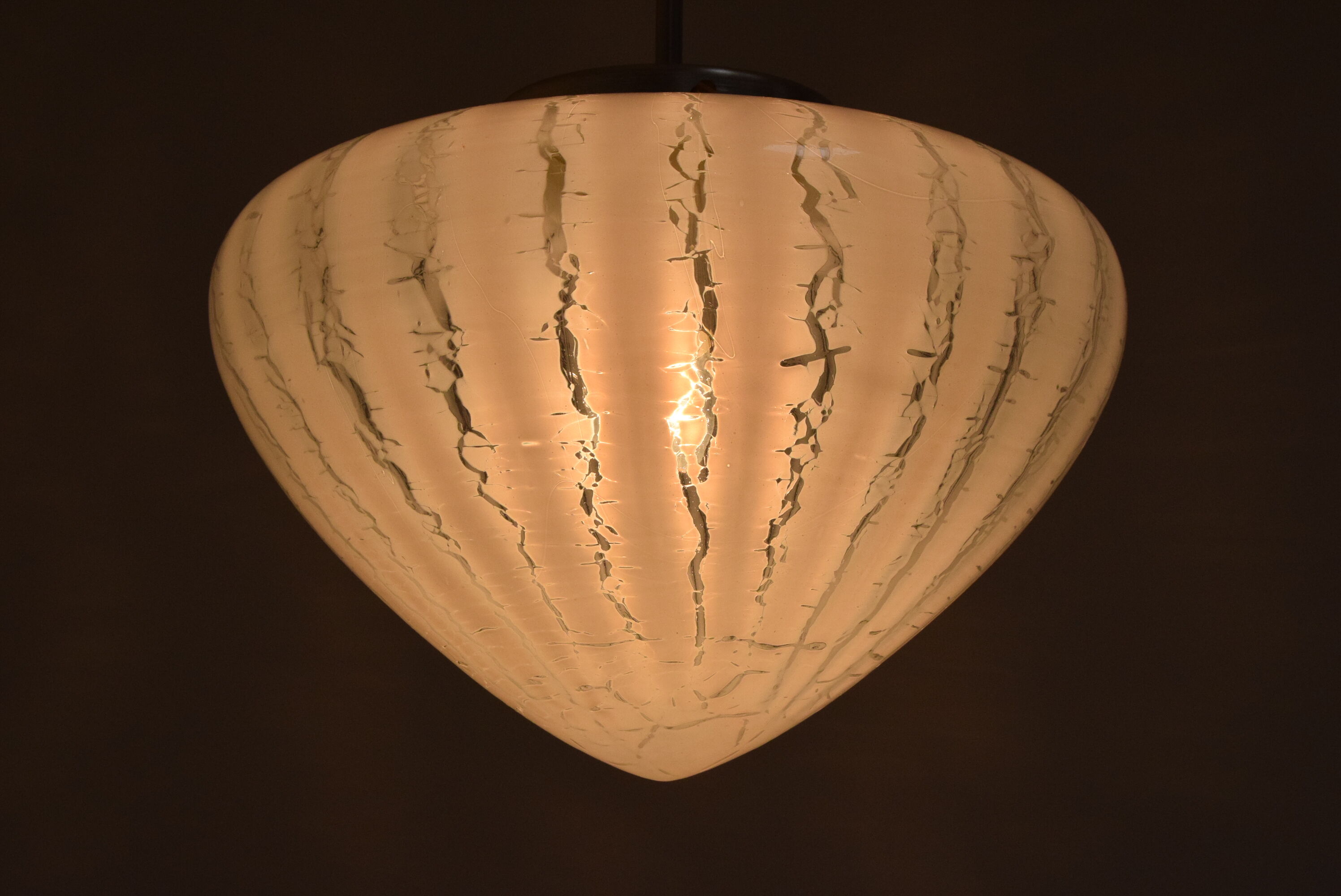 Mid-century Glass Pendant,Czechoslovakia,1970's.