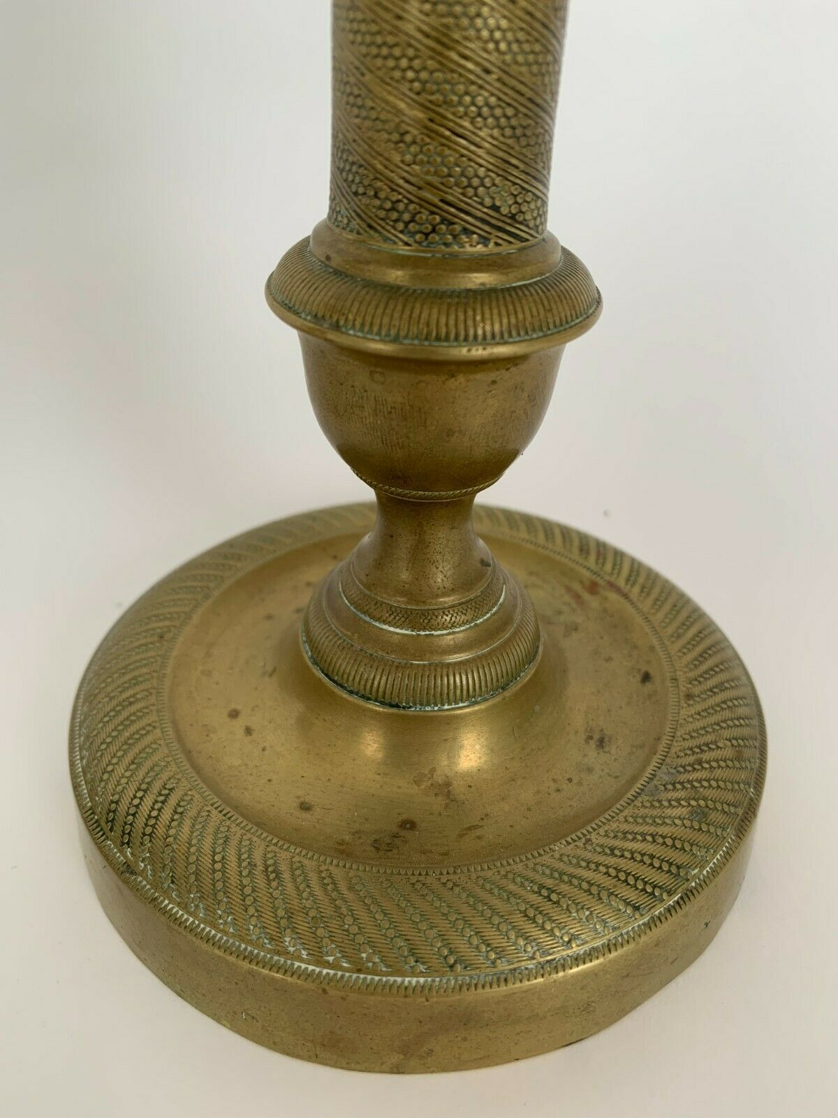 PAIR OF CANDLE HOLDERS PERIOD RESTORATION 19TH BRONZE GILDED CISELE GUILLAUCHE