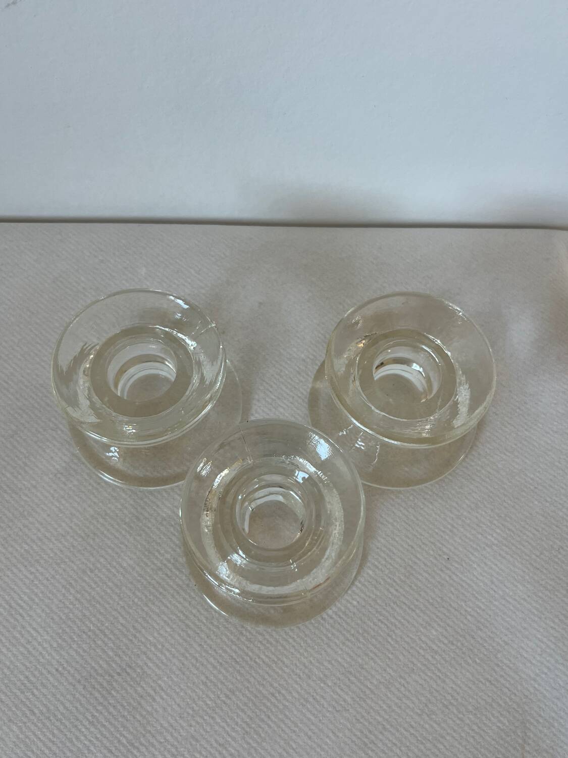 Lot de 3 bougeoirs en verre