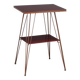 Vintage metal side table with double glass top, Italy, 1960s.