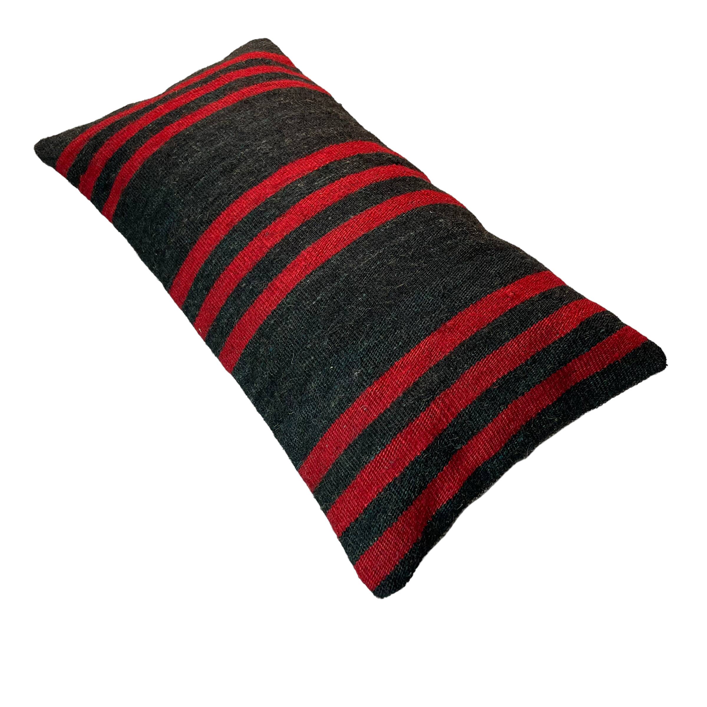 Vintage turkish kilim cushion cover , 30 x 60 cm