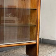 1940's Italian cabinet credenza bar display with glass door art deco style