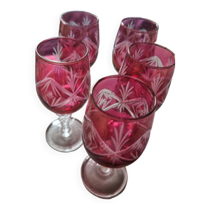 Lot de 5 verres colorés à liqueur