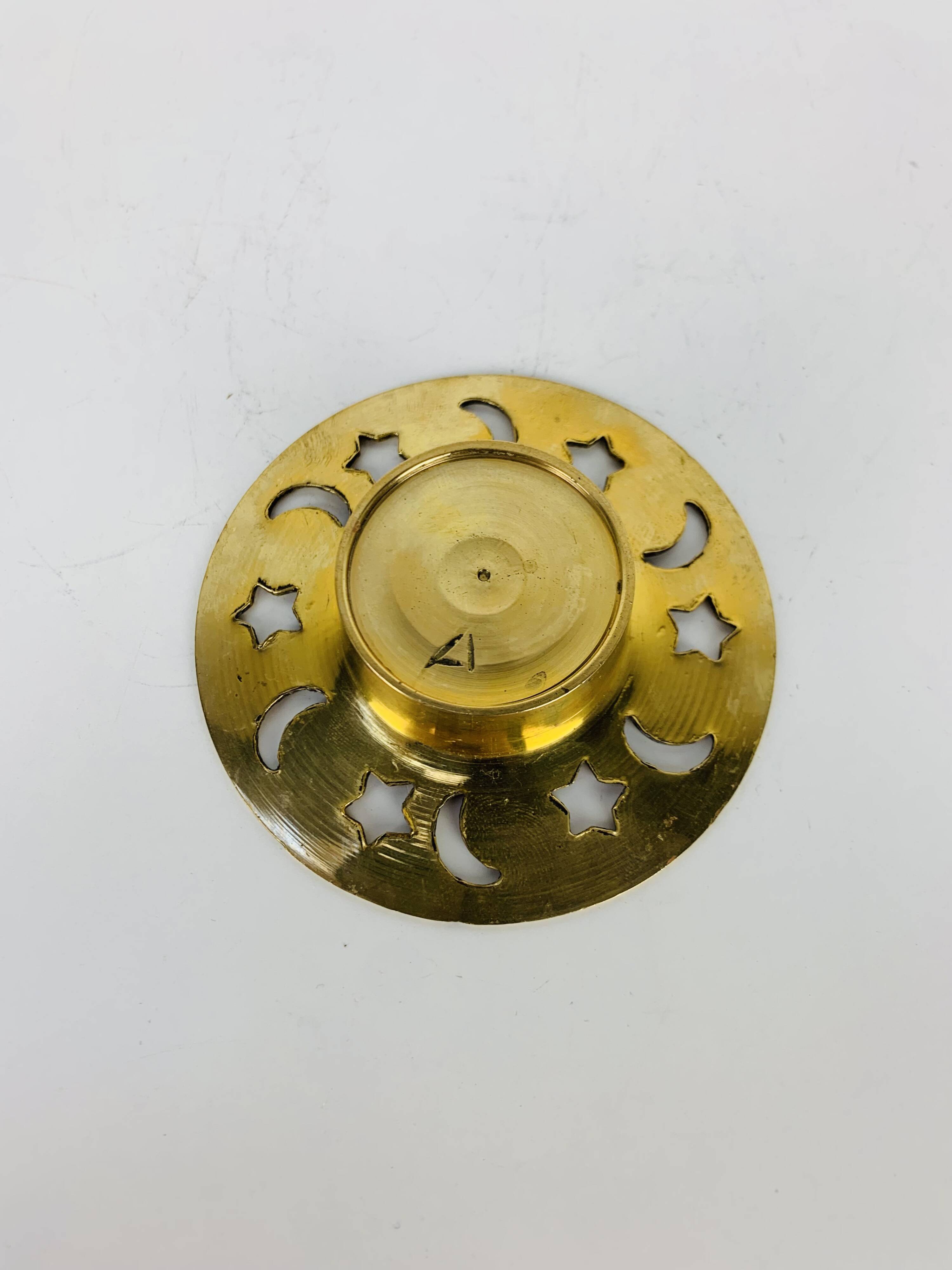 Vintage gold brass candle holder