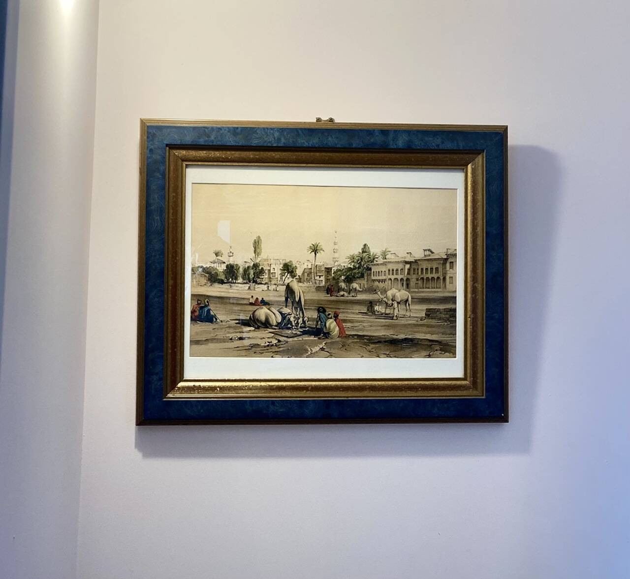 Orientalist engraving, view of the Shereef Bey Palace in Cairo, 20th century
