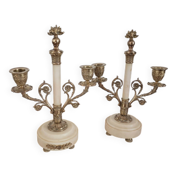 Paire de candélabres / chandeliers Louis XVI