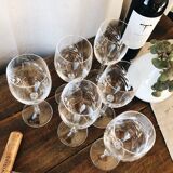 6 wine glasses in Cristal d'Arques model Épi Fleury