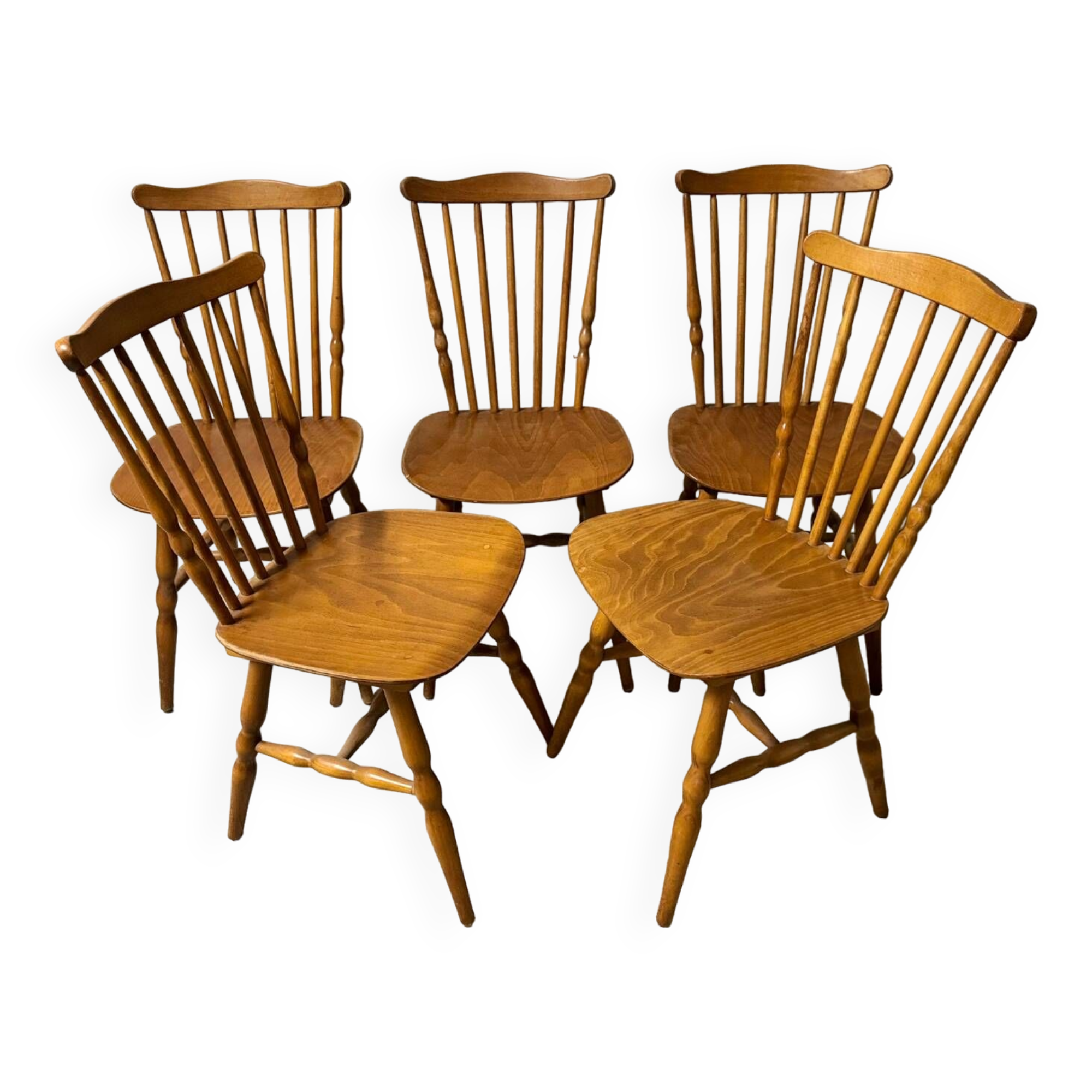 Lot of 05 Baumann chairs model Tacoma Western vintage 1970s