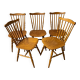 Lot of 05 Baumann chairs model Tacoma Western vintage 1970s