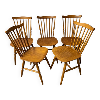 Lot of 05 Baumann chairs model Tacoma Western vintage 1970s