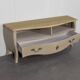 Wooden TV cabinet, 1 drawer, 2 storage spaces, Taupe patina