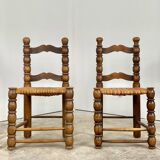 Four stuffed Breton chairs from the 20s and 30s