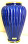 Vintage glazed ceramic vase, cobalt blue and gilt, Lancel Paris