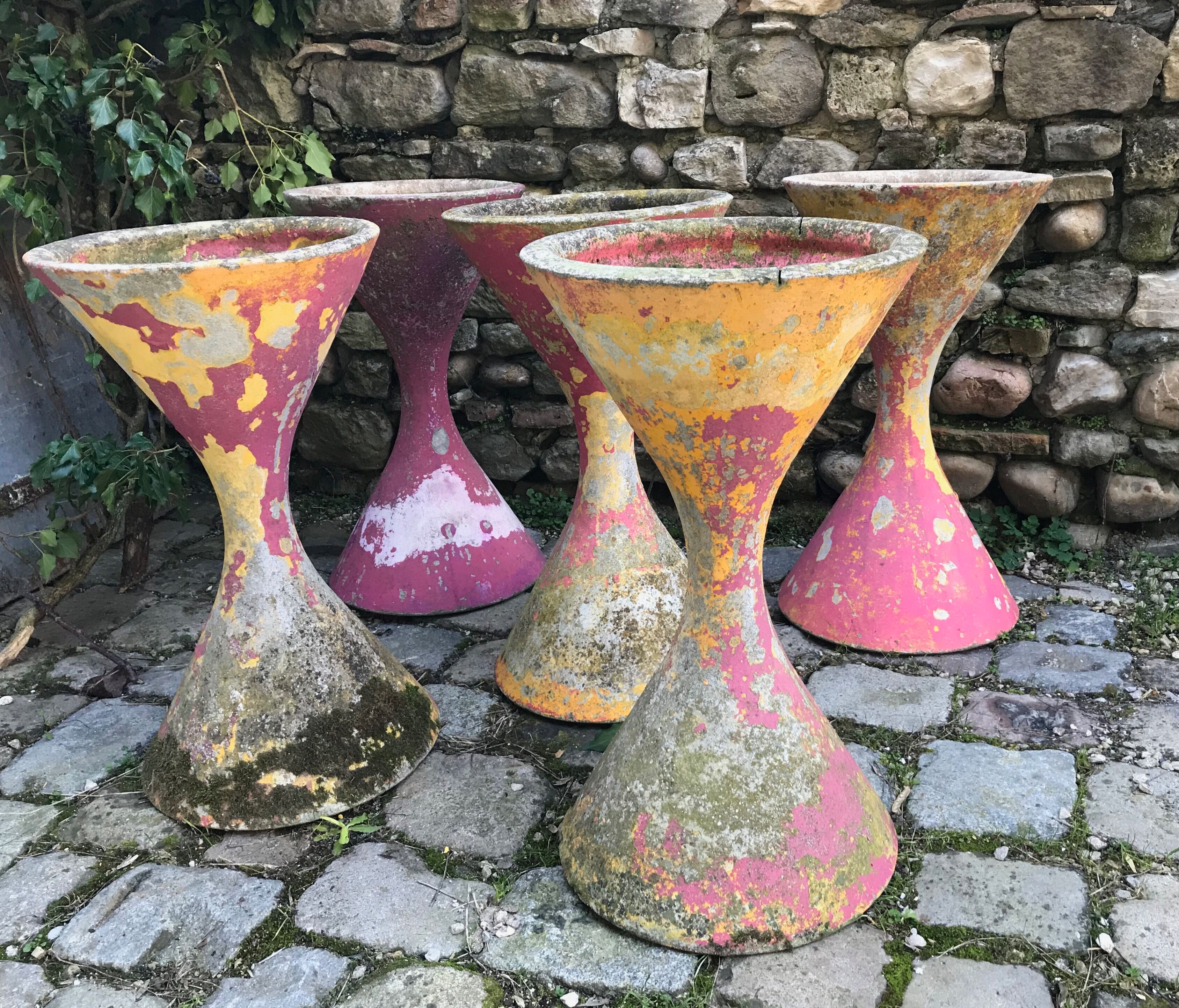 Set of 4 planters "Diabolo" by Anton Bee & Willy Guhl for Eternit, 50