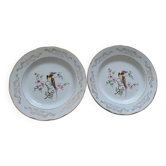 Two antique plates gien – yokohama model – 19th century earthenware