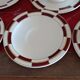 10 vintage coffee cups and 9 saucers, Salins earthenware, 1950
