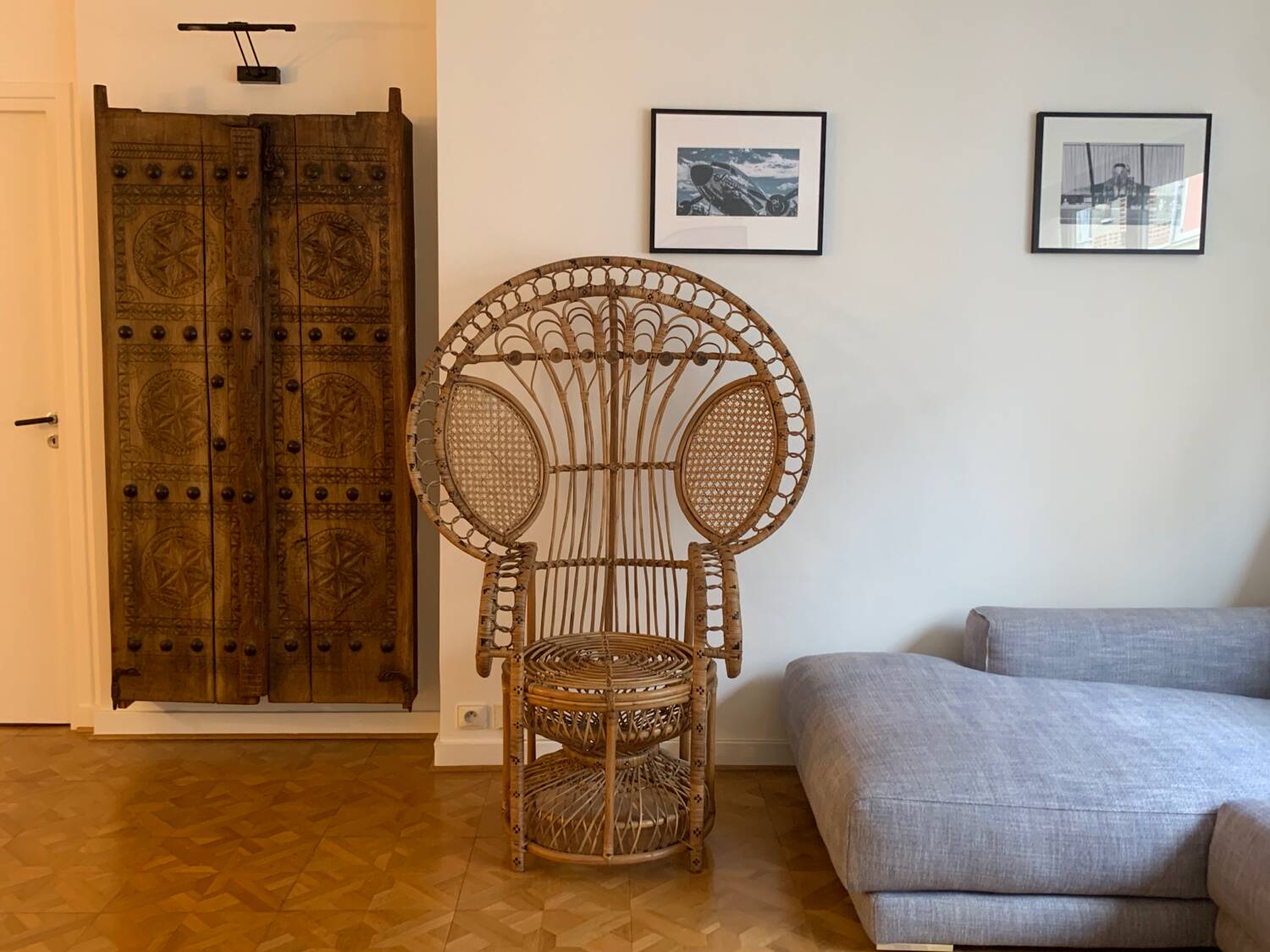 Peacock rattan armchair