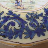 Old earthenware plate decorated with a character marked Le HAVRE