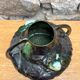 Art Nouveau barbotine vase with "scarabs" decoration.