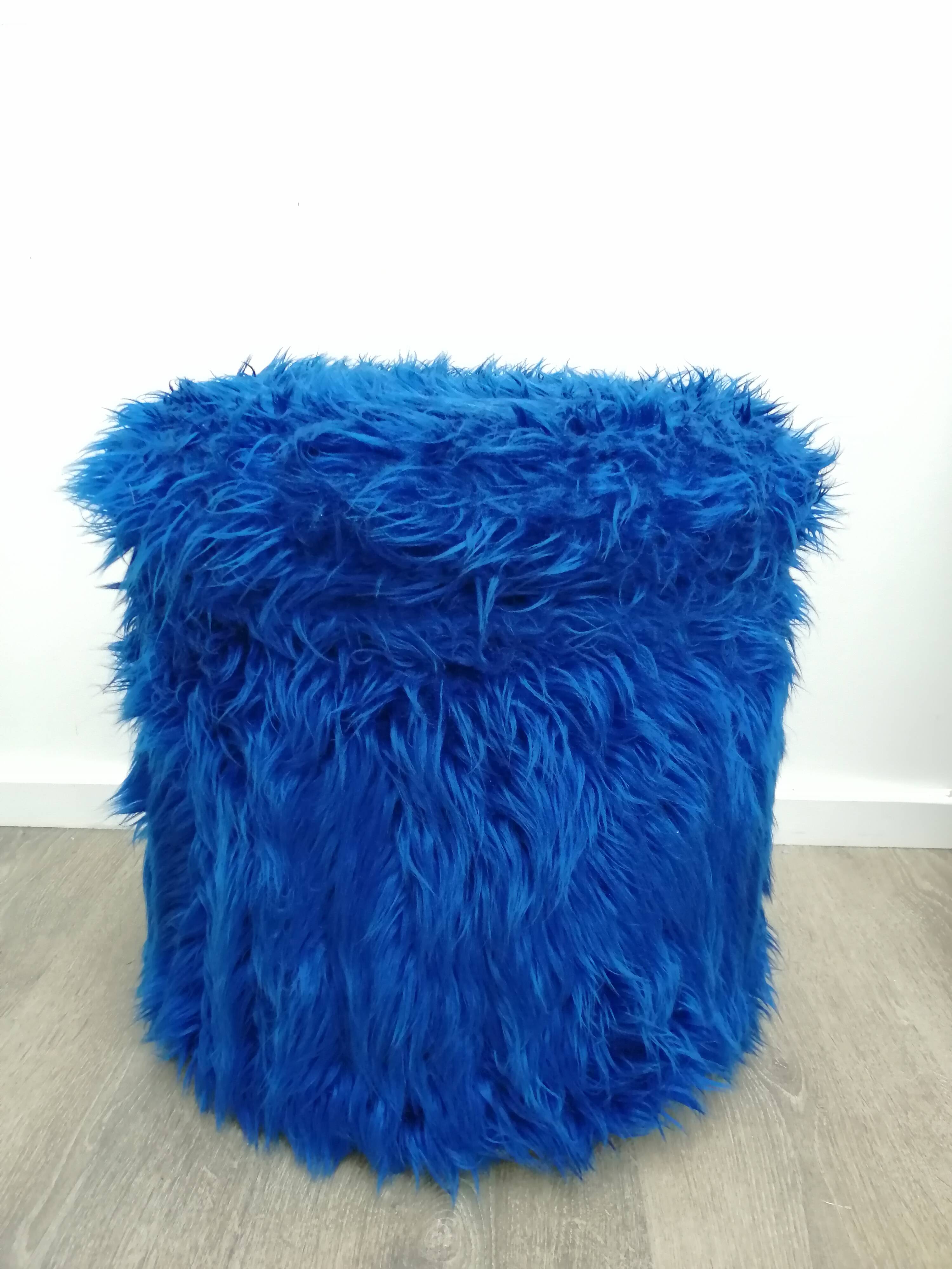 Electric blue chest pouf