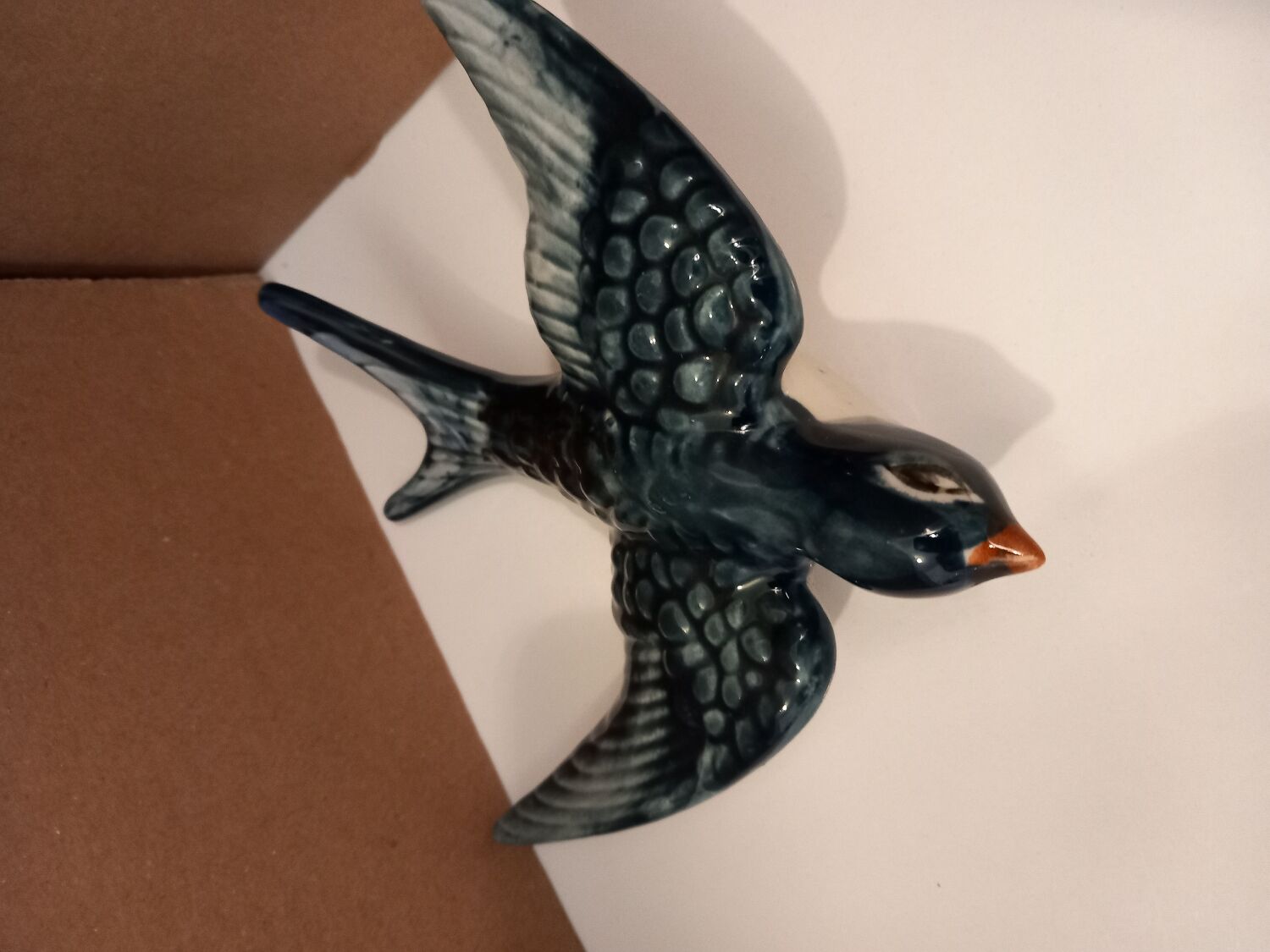 3 blue swallows, earthenware wall decoration