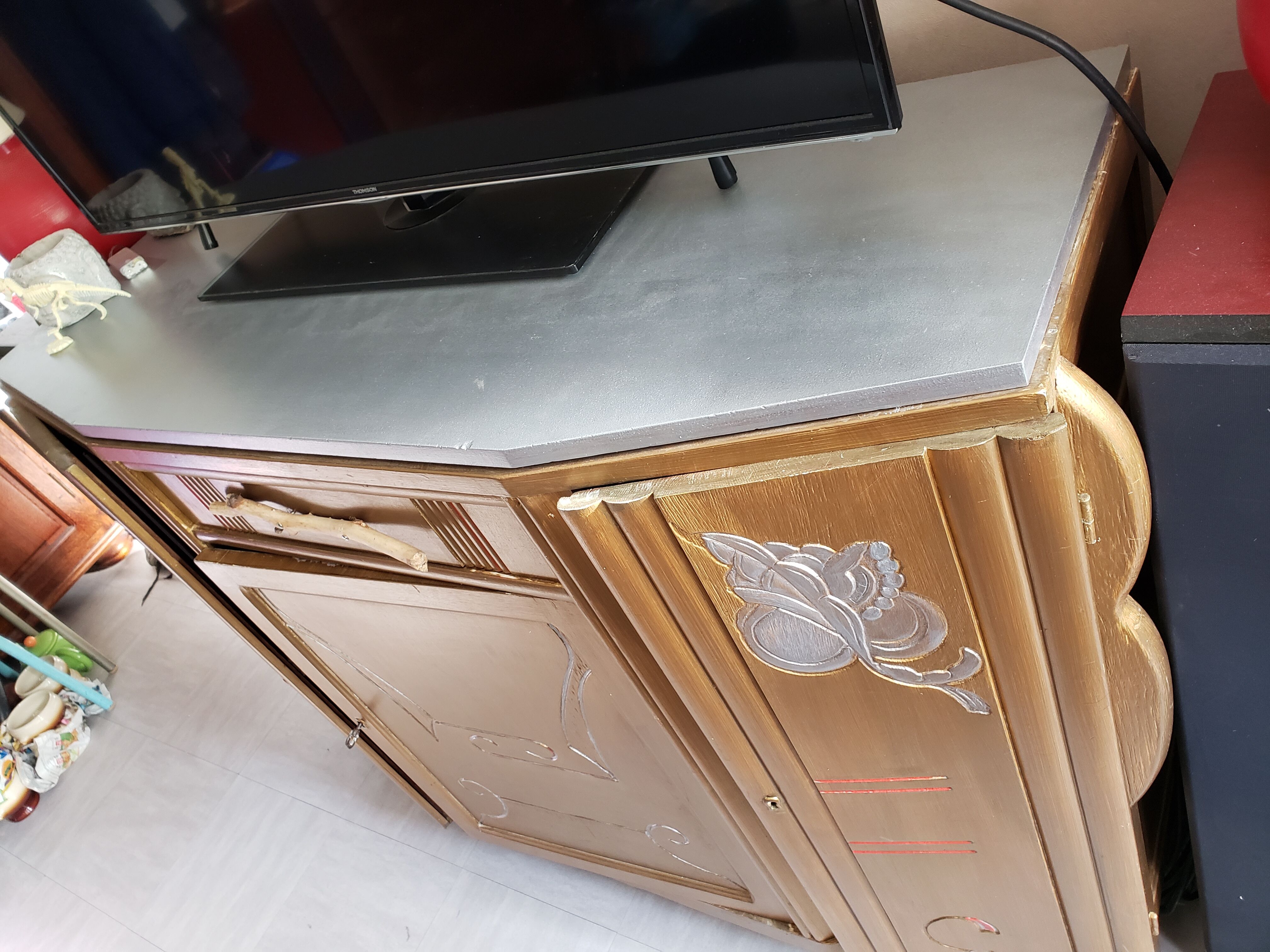 Restyled art deco storage side cabinet