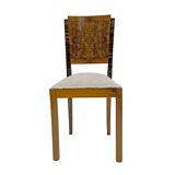 Six Art Dèco Italian Walnut Dining Chairs, 1940s