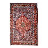 Tapis persan Bidjar antique fait main 4,5' x 5,6' (137 cm x 170 cm) années 1900 - 1B740