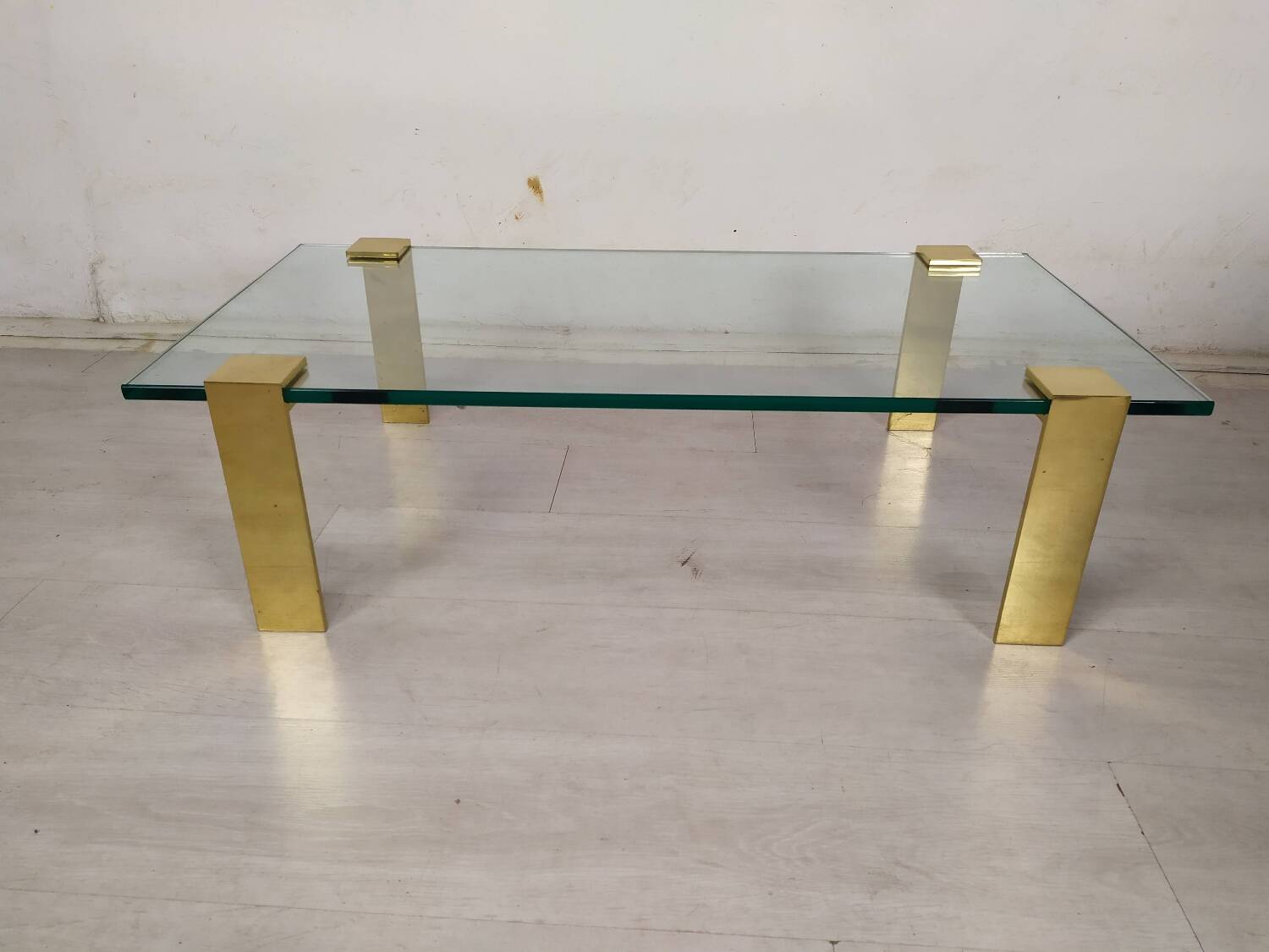 Coffee table glass brass gold