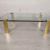 Table basse verre laiton doré