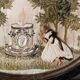 Pair of embroidered silks, needle painting, circa 1800
