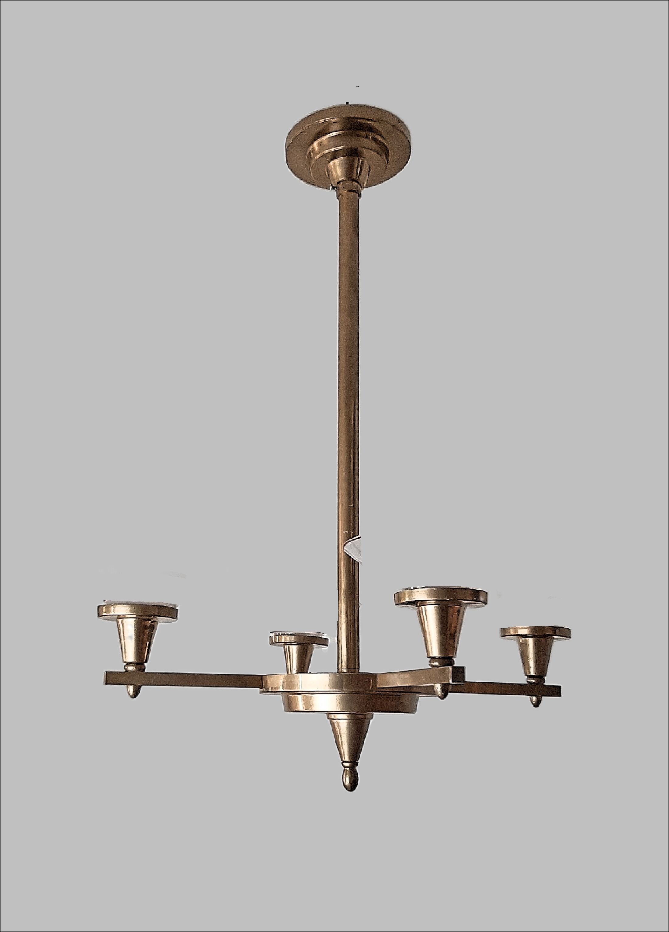 Chandelier Art Deco geometric shape, vintage c 1935