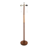 Scandinavian teak and leather floor lamp, Sweden, 1960