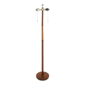Scandinavian teak and leather floor lamp, Sweden, 1960