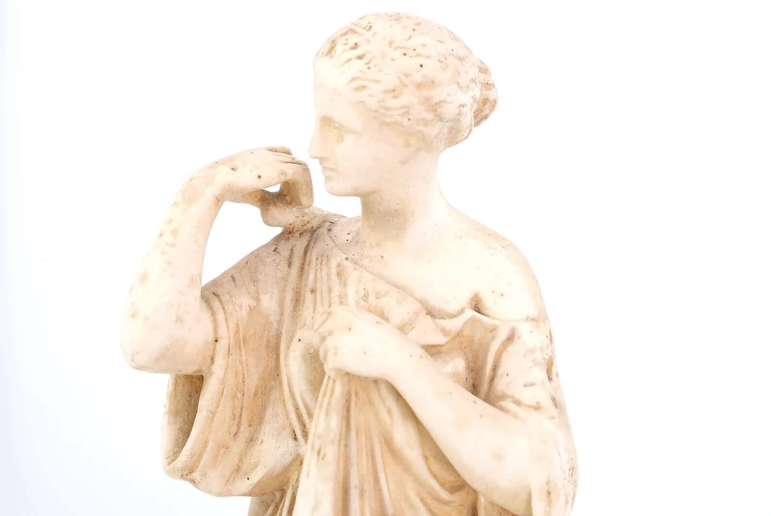 Classical female plaster sculpture by Diane de Gabis