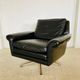 Vintage Danish mid-century leather lounge chair in black leather by G. Thams 1975
