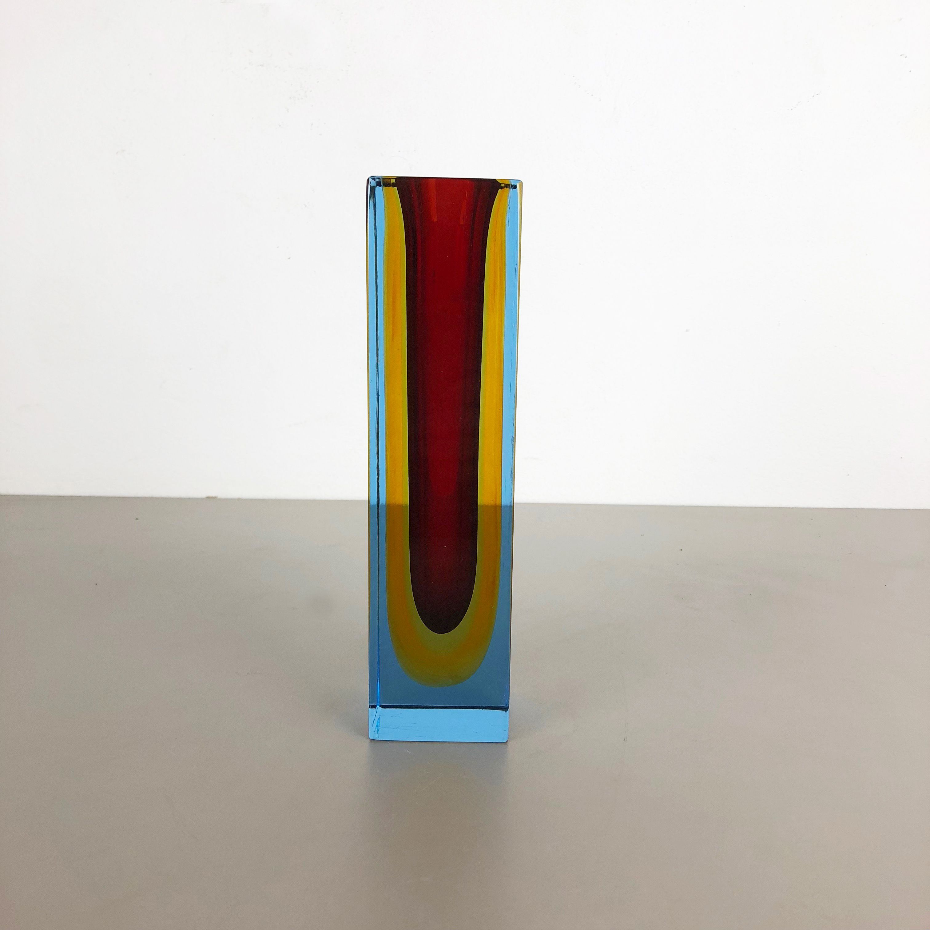 Murano glass sommerso vase designed by Flavio Poli, Italy, 1970s